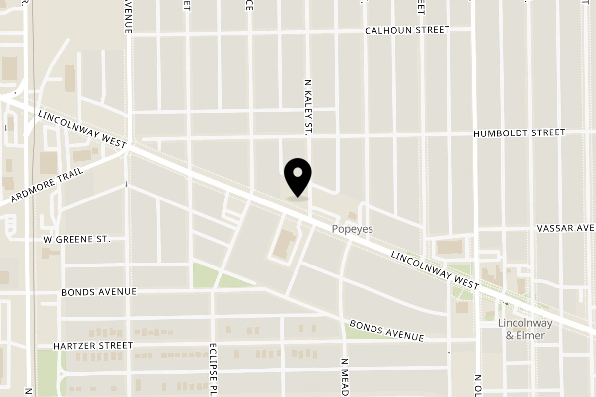 Map showing the location of South Bend Grill on 2701 Lincoln Way W in South Bend
